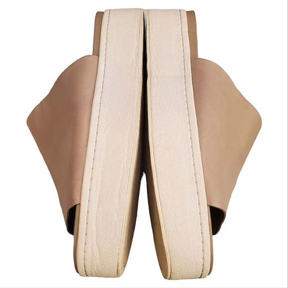 Vince Sandals (Size 8) Walford Tan Leather Flatform Platform Slide Rubber Sole - Picture 10 of 14